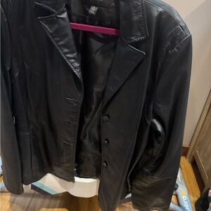 Elegant Black Leather Jacket for Women